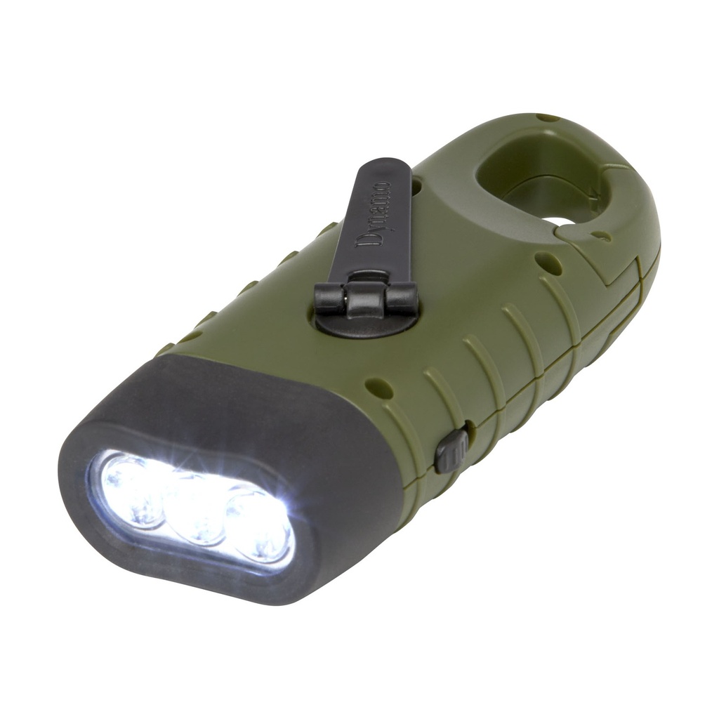 Helios recycled plastic solar dynamo flashlight with cara...
